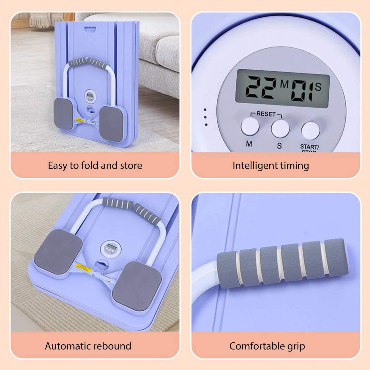 Multifunctional Fitness Board Abdominal Push Up Plate Automatic Rebound Abdominal Board Core Trainer Home Workout Equipment