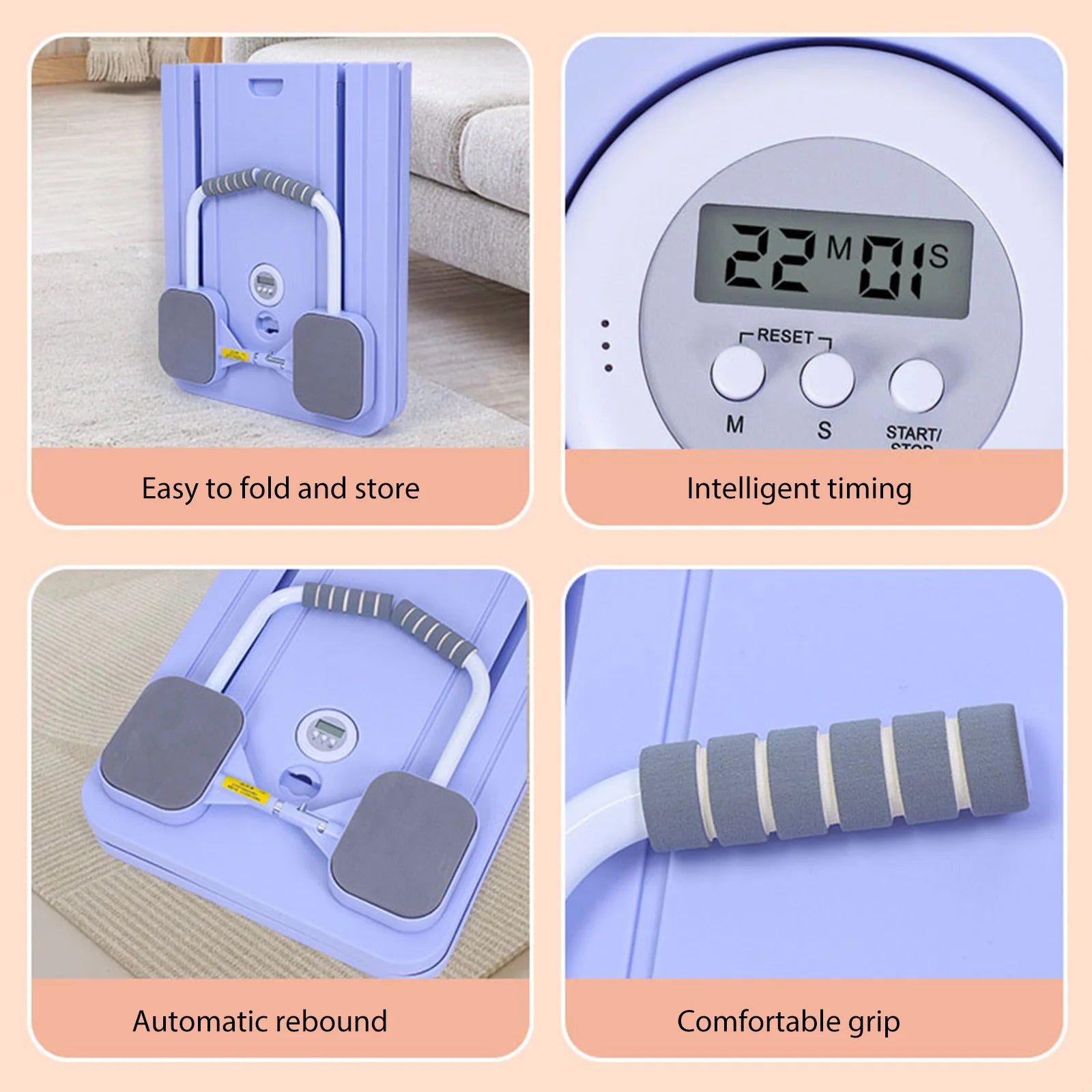 Multifunctional Fitness Board Abdominal Push Up Plate Automatic Rebound Abdominal Board Core Trainer Home Workout Equipment